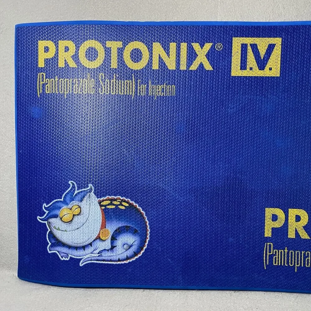 Vintage Protonix Pharmaceutical Drug Rep Blue Foam Floor Mat Pad 22 x 39